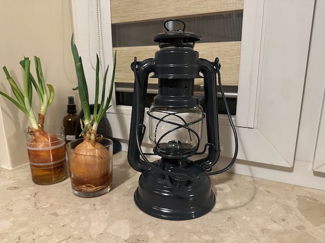 Oil lamp - Feuerhand Hurricane Lantern 276 - Anthracite Gray
