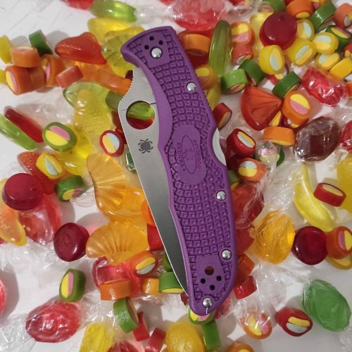Spyderco Endura 4 FRN Purple Flat Ground Plain Folding Knife (C10FPPR)