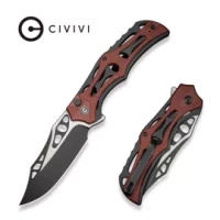 Civivi Biophase Black Aluminum / Burgundy G10, Black Stonewashed Nitro-V Folding Knife (C23083C-1)