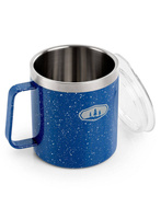 Mug with lid - GSI Glacier Stainless Camp Cup 444ml - Blue Speckle