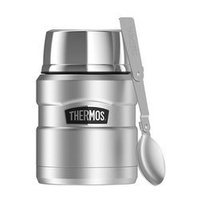 Thermos Style 0.47L dinner thermos with spoon and cup - silver