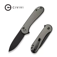 CIVIVI Button Lock Elementum II Gray Aluminum, Black Stonewashed Nitro-V (C18062PD-1)
