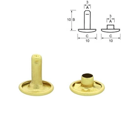 Calfskin cleat 8 mm - Brass (10 pcs)