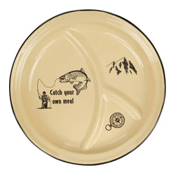 Fosco Industries - Enamel plate with 3 compartments - Catch your own meal