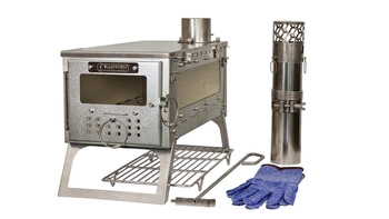 Bushmen - Fastfold Camping Stove L2W Tent Stove - Large - with two windows