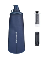 LifeStraw Peak Series Flex Squeeze Bottle 1L Water Filter - Mountain Blue