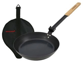 Muurikka Black Carbon Steel Folding Frying Pan Campfire Pan