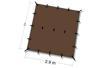 Camping sheet - Tarp Superlight 3x2.9 - DD Hammocks - Coyot Brown