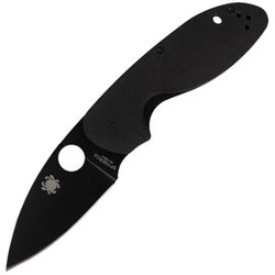 Spyderco Efficient G-10 Black / Black Blade Plain Folding Knife - C216GPBBK