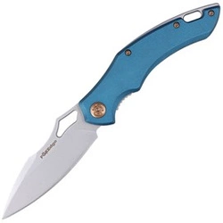 FoxEdge Sparrow Blue Anodized Aluminum Folding Knife, Sand Blasted by Denis Simonutti (FE-030)