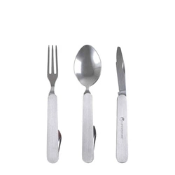 Folding steel hiking cutlery - Lifeventure Folding Cutlery Set