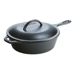 Lodge - Deep cast iron skillet with lid 26 cm