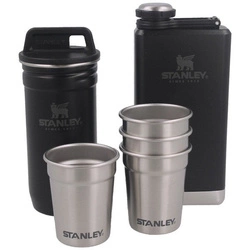 Set of 4 glasses + flask Stanley Adventure black 