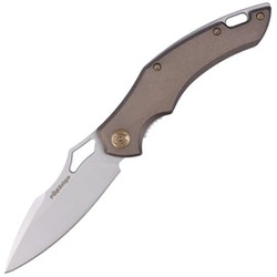 FoxEdge Sparrow Brown Anodized Aluminum Folding Knife, Sand Blasted by Denis Simonutti (FE-031)