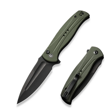 Civivi Incindie OD Green G10 Folding Knife, Black Stonewashed (C23053-2)