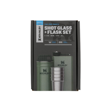 Set of 4 glasses + flask Stanley Adventure - Olive