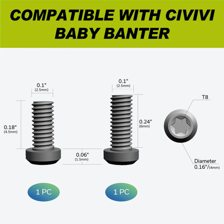 Civivi Stonewashed Titanium Clip, Titanium Screws for Baby Banter (T003A)