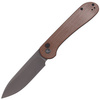 CIVIVI Button Lock Elementum Brown Micarta, Gray Stonewashed knife (C2103D)