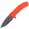 LionSteel KUR G10 Orange / Stone Washed Blade Folding Knife (KUR OR)