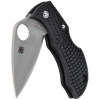 Spyderco Manbug Leaf Black Lightweight FRN Folding Knife, Satin Plain VG-10 by Sal Glesser (MBKLFP)