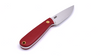 Brisa Necker 70 Flat knife - Red Micarta - Leather scabbard