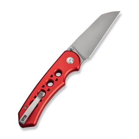 Civivi Pragma Prime Red Aluminum, Stonewashed 14C28N Folding Knife (C24067-2)