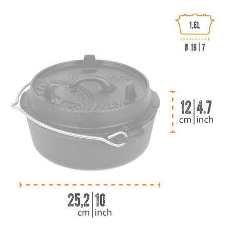 Petromax Dutch Oven FT3-T cast iron kettle - without feet