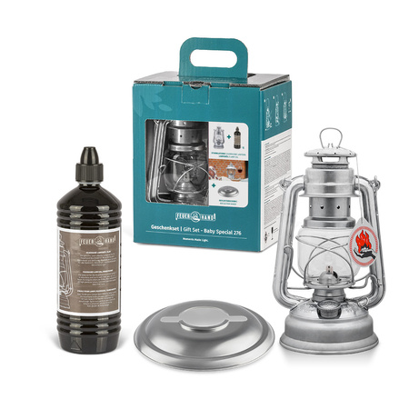 Feuerhand kerosene lamp - Gift set with fuel and shade - Zinc