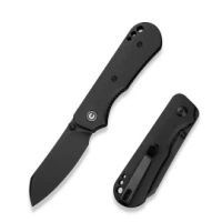 Civivi Crabby Black Canvas Micarta Folding Knife, Black Stonewashed 14C28N by Ken Onion Jr. (C24055-3)