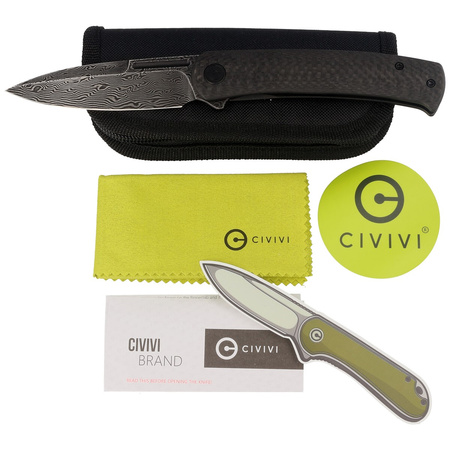 Civivi Cetos Twill Carbon Fiber / Stainless knife, Damascus (C21025B-DS1)