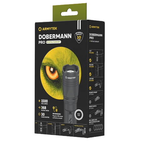 Armytek Dobermann PRO MAGNET USB tactical flashlight