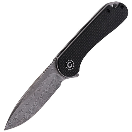 CIVIVI Elementum Flipper knife Twill Carbon Fiber / Black G10, Damascus (C907DS)