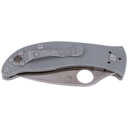 Spyderco Alcyone G-10 Grey, CTS-BD1N Plain Folding Knife (C222GPGY)