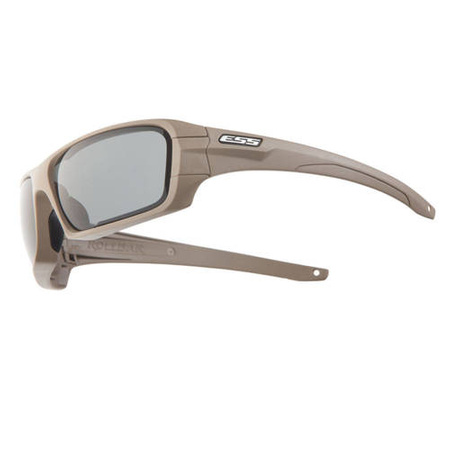 ESS - Rollbar Ballistic Glasses - Terrain Tan - Transparent / Tinted Smoke Gray - EE9018-07