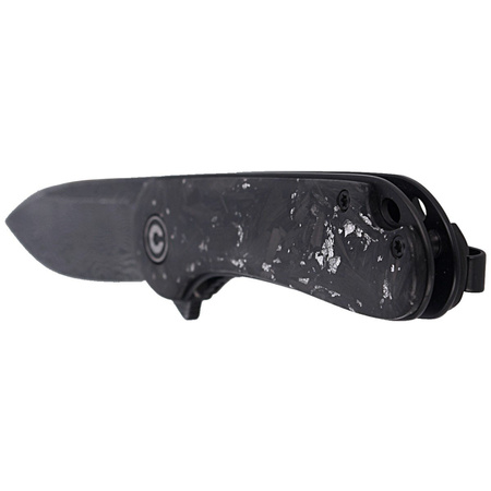 CIVIVI Elementum Flipper Knife Shredded Carbon Fiber / Silvery Shred, Black Damascus (C907C-DS2)