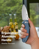 Sencut Cybrix Blue Aluminum, Satin 9Cr18MoV Folding Knife (S23098A-4)