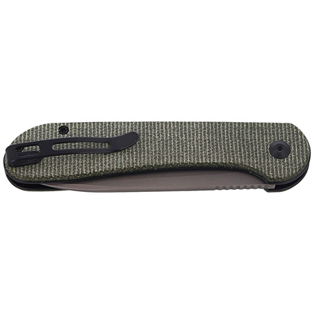 CIVIVI Button Lock Elementum Dark Green Micarta, Gray Stonewashed knife (C2103C)