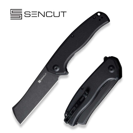 Sencut Traxler Black G10, Black Stonewashed 9Cr18MoV Folding Knife (S20057C-1)