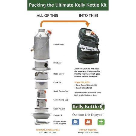 Kelly Kettle ULTIMATE Scout 1.2L Steel Set