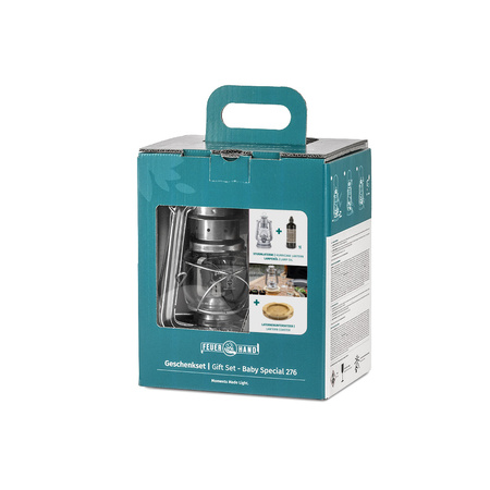 Feuerhand kerosene lamp - Gift set with fuel and stand - Zinc