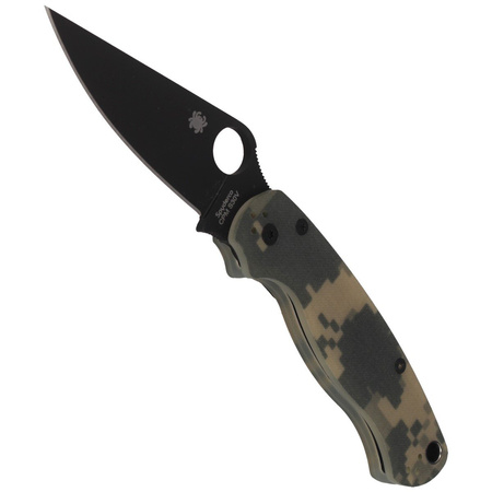 Spyderco Para Military 2 G-10 Camo Folding Knife, Black Blade - C81GPCMOBK2