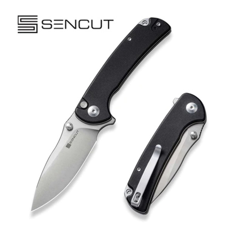 Sencut Pulsewave Black G10, Satin 9Cr18MoV Folding Knife (S23032-1)