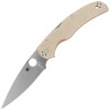 Spyderco Native Chief Brown Canvas Micarta Folding Knife, Satin CPM Cru-Wear by Sal Glesser (C244MPCW)