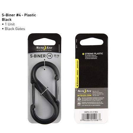 Nite Ize Carabiner - S-Biner #4 - Plastic Black Gate - Black