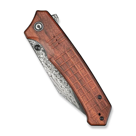 Civivi Tacticorix Guibourtia Wood Folding Knife, Damascus (C23055-DS1)