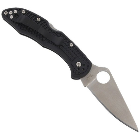 Spyderco Delica 4 FRN Black Flat Ground Plain Folding Knife (C11FPBK)