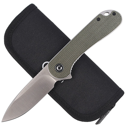 CIVIVI Elementum Flipper Knife Dark Green Micarta, Satin Finish (C907T)