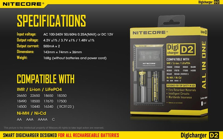 Battery charger - Nitecore Digicharger D2