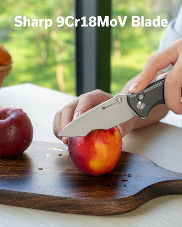 Sencut Cybrix Gray Aluminum, Satin 9Cr18MoV Folding Knife (S23098A-2)
