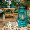 Oil lamp - Feuerhand Hurricane Lantern 276 - Teal Blue